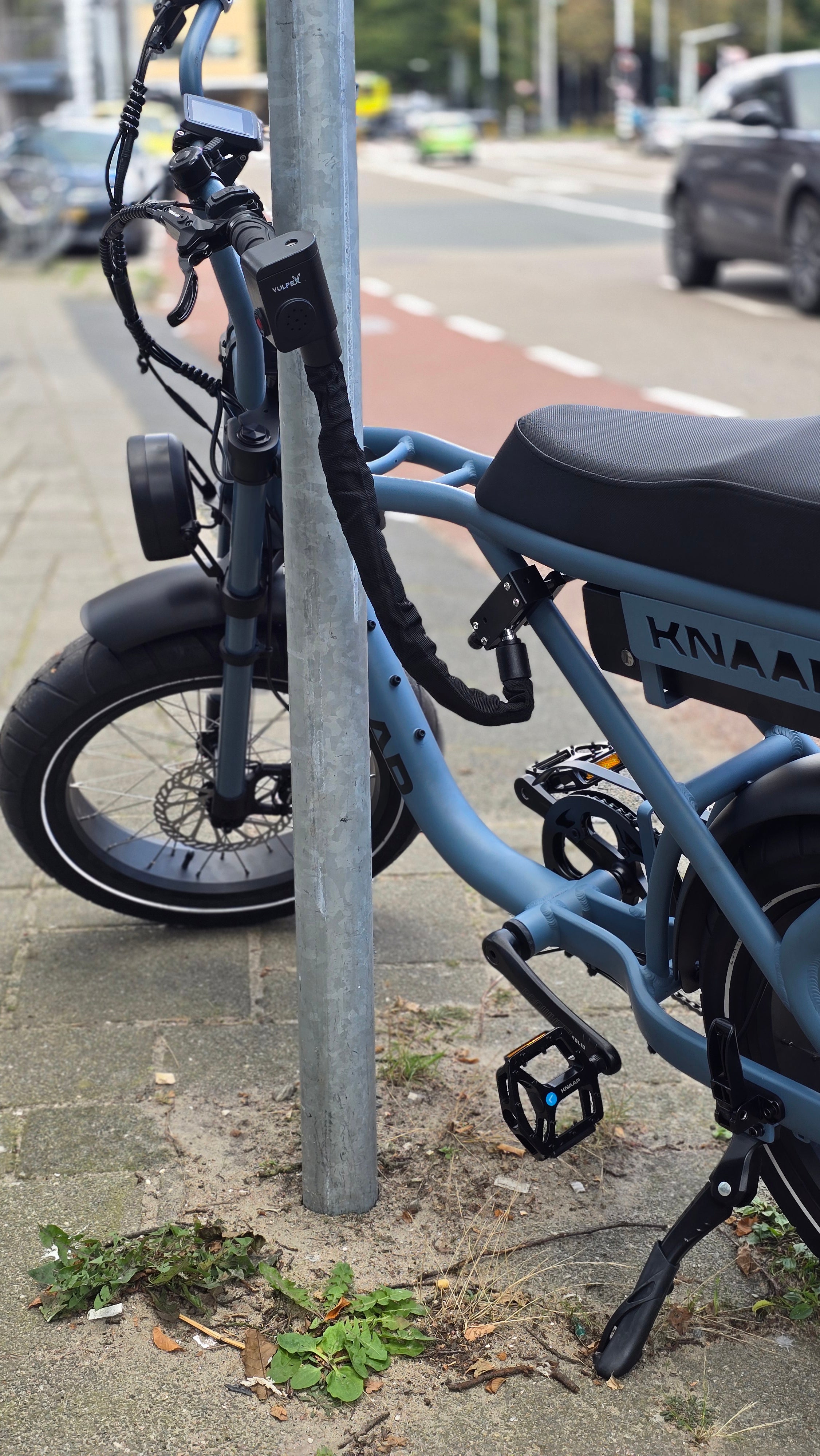 Vulpex AlarmLock – Antivol à chaîne avec alarme pour Fatbike, montage sur guidon
